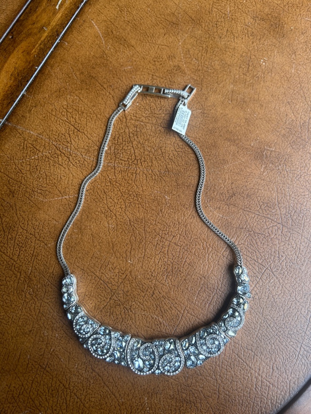 Brighton Silver Crystal Bib Necklace